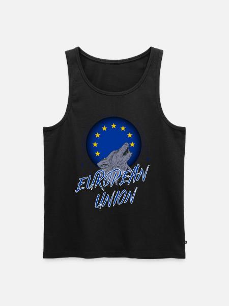 European Union - Men's Premium Organic Tank Top - black