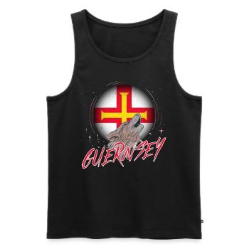 Guernsey - Men's Premium Organic Tank Top - black - Front - AI Model Male 178 light (178cm)