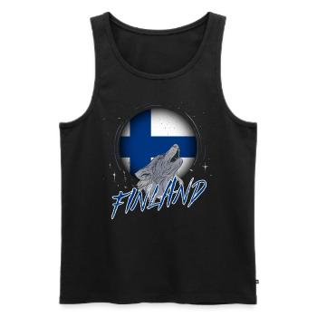 Finland - Men's Premium Organic Tank Top - black - Front - AI Model Male 178 light (178cm)