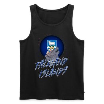 Falkland Islands - Men's Premium Organic Tank Top - black - Front - AI Model Male 178 light (178cm)