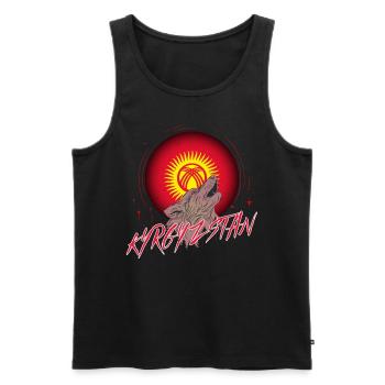 Kyrgyzstan - Men's Premium Organic Tank Top - black - Front - Michal (187cm)