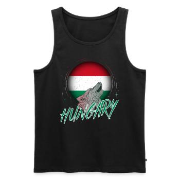 Ungarn - Männer Premium Bio Tank Top - Schwarz - Vorne - AI Model Male 178 light (178cm)