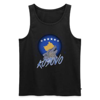 Kosovo (en anglais) - Débardeur bio Premium Homme - noir - Devant - AI Model Male 178 light (178cm)