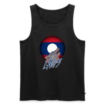 Laos - Men's Premium Organic Tank Top - black - Front - AI Model Male 178 light (178cm)