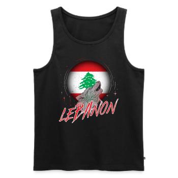 Libanon - Männer Premium Bio Tank Top - Schwarz - Vorne - AI Model Male 178 light (178cm)