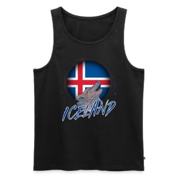 Islande - Débardeur bio Premium Homme - noir - Devant - AI Model Male 178 light (178cm)