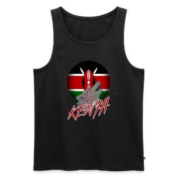 Kenia - Männer Premium Bio Tank Top - Schwarz - Vorne - AI Model Male 178 light (178cm)
