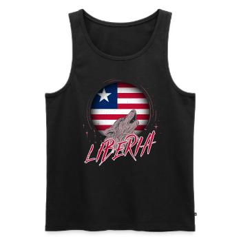 Liberia - Men's Premium Organic Tank Top - black - Front - AI Model Male 178 light (178cm)