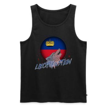 Liechtenstein - Men's Premium Organic Tank Top - black - Front - AI Model Male 178 light (178cm)