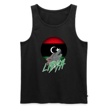 Libyen - Männer Premium Bio Tank Top - Schwarz - Vorne - AI Model Male 178 light (178cm)