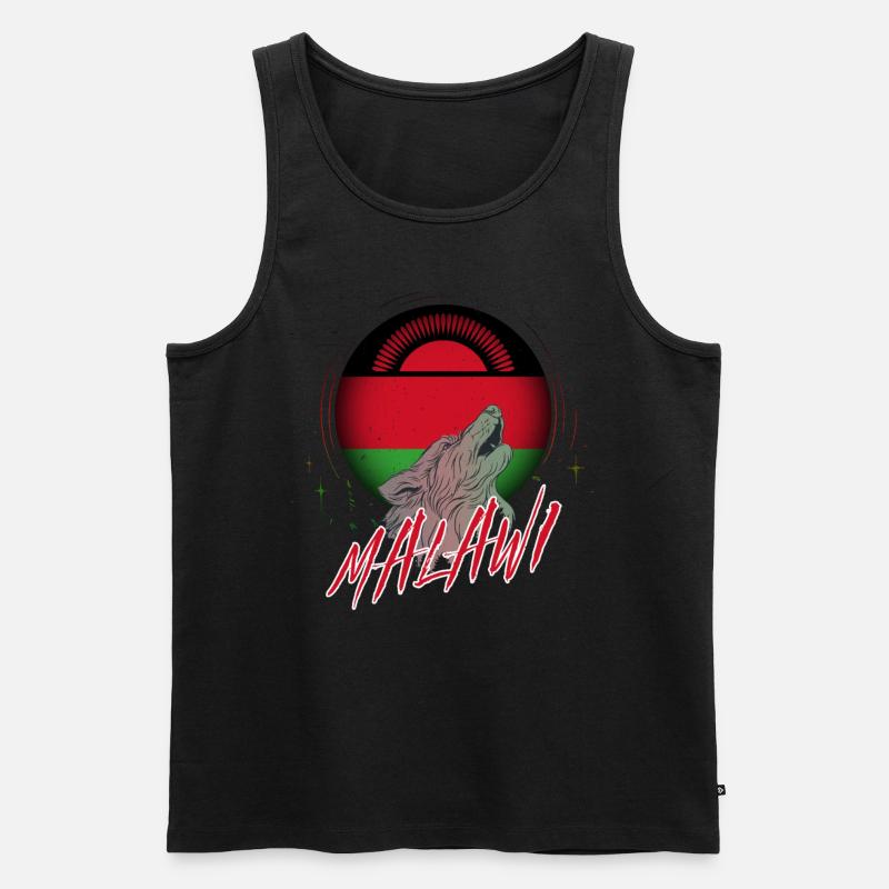 Malawi - Männer Premium Bio Tank Top - Schwarz