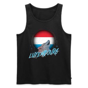 Luxembourg - Débardeur bio Premium Homme - noir - Devant - AI Model Male 178 light (178cm)