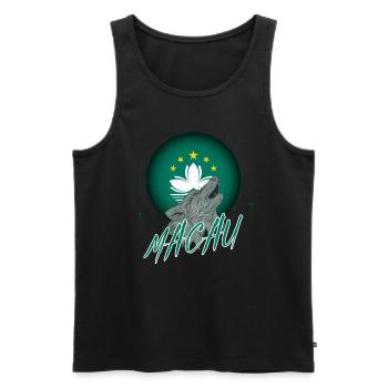 Macau - Männer Premium Bio Tank Top - Schwarz - Vorne - Michal (187cm)