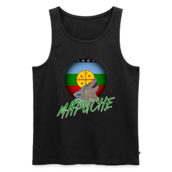 Mapuche - Männer Premium Bio Tank Top - Schwarz - Vorne - AI Model Male 178 light (178cm)