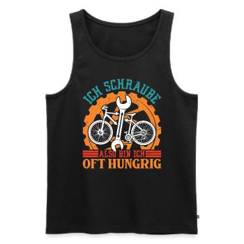 Rad Monteur- Ich Schraube Also Bin Ich Oft Hungrig - Männer Premium Bio Tank Top - Schwarz - Vorne - Michal (187cm)