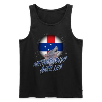 Netherlands Antilles - Men's Premium Organic Tank Top - black - Front - AI Model Male 178 light (178cm)