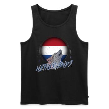 Netherlands - Men's Premium Organic Tank Top - black - Front - AI Model Male 178 light (178cm)