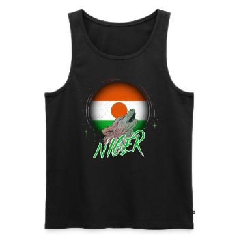 Niger - Men's Premium Organic Tank Top - black - Front - AI Model Male 178 light (178cm)