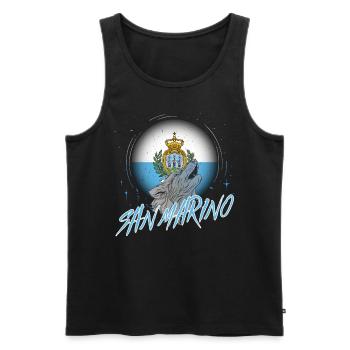 San Marino - Men's Premium Organic Tank Top - black - Front - AI Model Male 178 light (178cm)