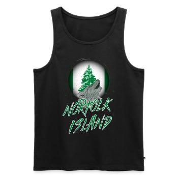 Île Norfolk - Débardeur bio Premium Homme - noir - Devant - AI Model Male 178 light (178cm)