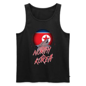 North Korea - Men's Premium Organic Tank Top - black - Front - AI Model Male 178 light (178cm)