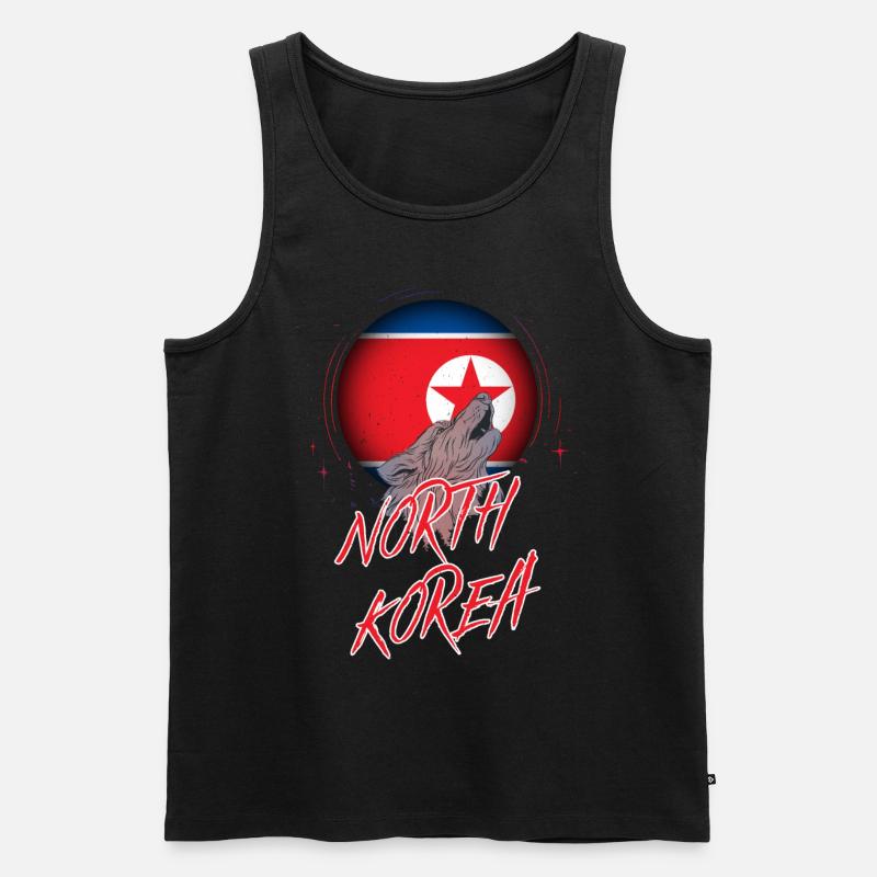 Nordkorea - Männer Premium Bio Tank Top - Schwarz
