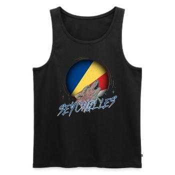 Seychelles - Men's Premium Organic Tank Top - black - Front - AI Model Male 178 light (178cm)