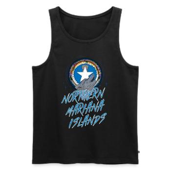 Mariannes du Nord (Îles) - Débardeur bio Premium Homme - noir - Devant - AI Model Male 178 light (178cm)