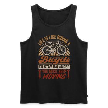 Life Is Like Riding A Bicycle - Stay Balanced - Männer Premium Bio Tank Top - Schwarz - Vorne - AI Model Male 178 light (178cm)
