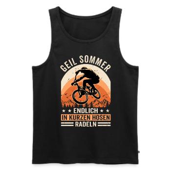 Geil Sommer - Endlich In Kurzen Hosen Radeln - Männer Premium Bio Tank Top - Schwarz - Vorne - AI Model Male 178 light (178cm)