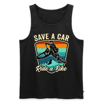 Save A Car - Ride A Bike - Men's Premium Organic Tank Top - black - Front - Michal (187cm)