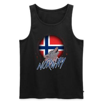Norvège - Débardeur bio Premium Homme - noir - Devant - AI Model Male 178 light (178cm)