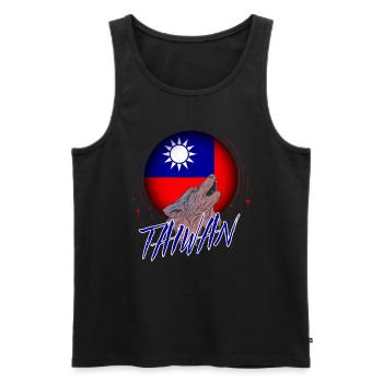 Taiwan - Men's Premium Organic Tank Top - black - Front - AI Model Male 178 light (178cm)