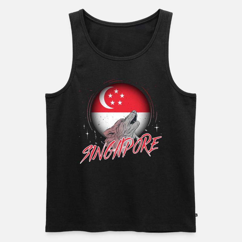 Singapur - Männer Premium Bio Tank Top - Schwarz