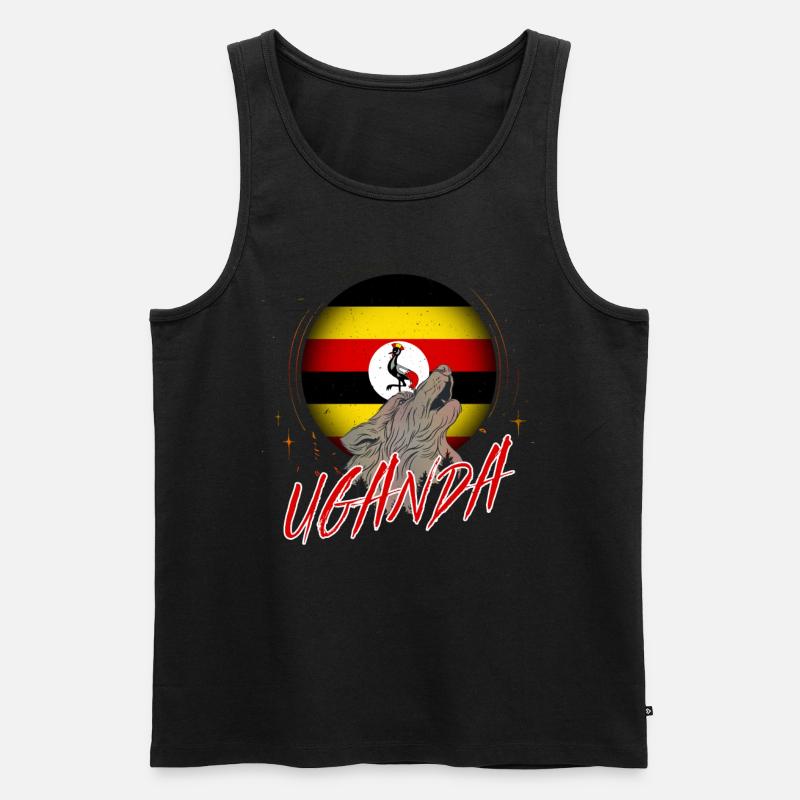 Uganda - Männer Premium Bio Tank Top - Schwarz