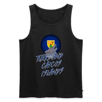 Turks und Caicosinseln - Männer Premium Bio Tank Top - Schwarz - Vorne - AI Model Male 178 light (178cm)