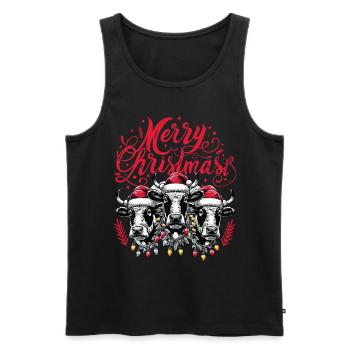 MERRY ChristMAST - Christmas Roast Beef Food - Men's Premium Organic Tank Top - black - Front - AI Model Male 178 light (178cm)