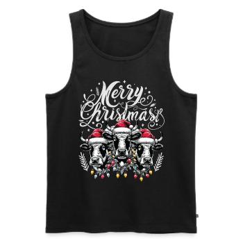 MERRY ChristMAST - Christmas Roast Beef Food - Men's Premium Organic Tank Top - black - Front - AI Model Male 178 light (178cm)