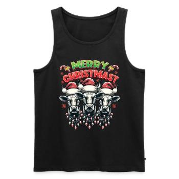 MERRY ChristMAST - Christmas Roast Beef Food - Men's Premium Organic Tank Top - black - Front - AI Model Male 178 light (178cm)