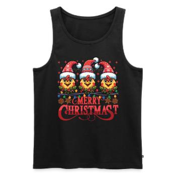 MERRY ChristMAST - Christmas Roast Food Meal - Men's Premium Organic Tank Top - black - Front - AI Model Male 178 light (178cm)