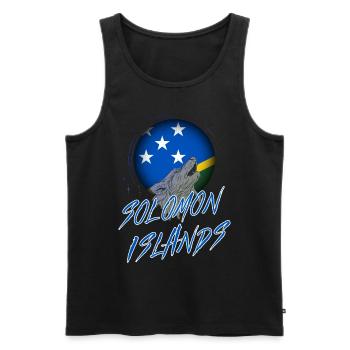 Solomon Islands - Men's Premium Organic Tank Top - black - Front - Michal (187cm)