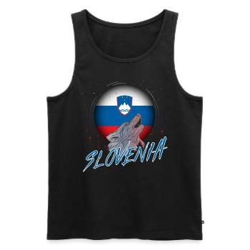 Slowenien - Männer Premium Bio Tank Top - Schwarz - Vorne - AI Model Male 178 light (178cm)