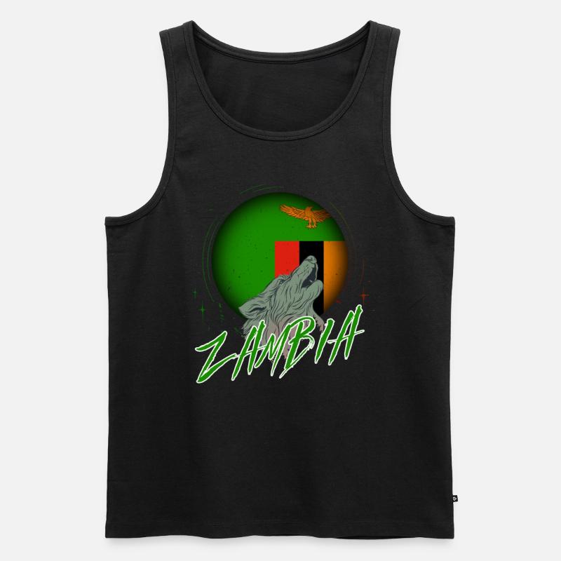 Sambia - Männer Premium Bio Tank Top - Schwarz