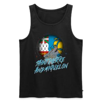 Saint Pierre and Miquelon - Men's Premium Organic Tank Top - black - Front - AI Model Male 178 light (178cm)