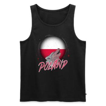 Polen - Männer Premium Bio Tank Top - Schwarz - Vorne - AI Model Male 178 light (178cm)