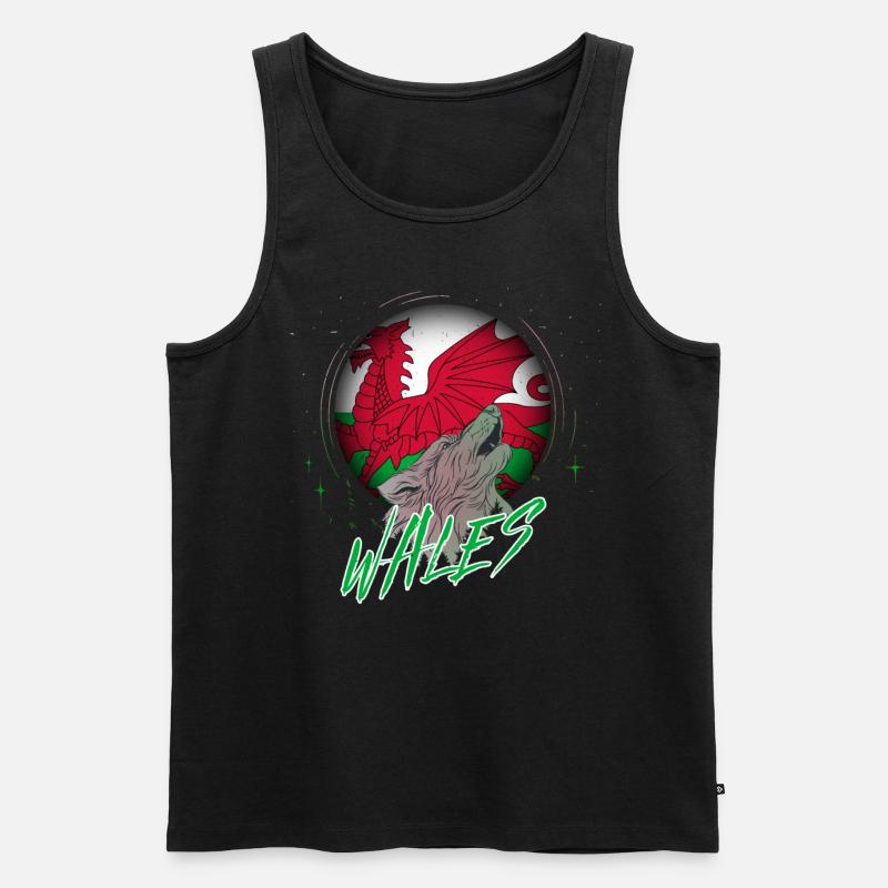 Wales - Männer Premium Bio Tank Top - Schwarz