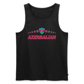 Azerbaijan - Men's Premium Organic Tank Top - black - Front - AI Model Male 178 light (178cm)