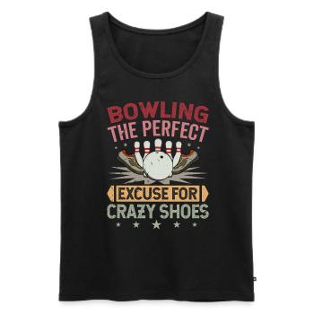 LE BOWLING : L’EXCUSE PARFAITE POUR DES CHAUSSURES FOLLES - Débardeur bio Premium Homme - noir - Devant - Michal (187cm)