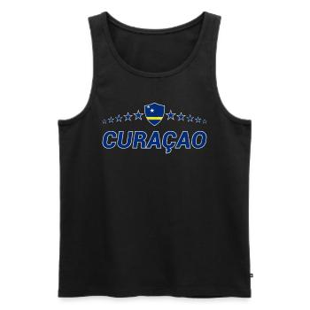 Curaçao - Männer Premium Bio Tank Top - Schwarz - Vorne - AI Model Male 178 light (178cm)