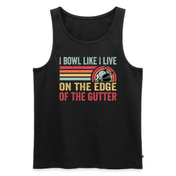 Bowling Alley Therapy - Cheaper Than A Shrink - Männer Premium Bio Tank Top - Schwarz - Vorne - Michal (187cm)